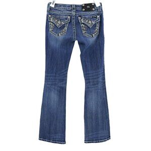 Miss Me Jeans Size 27 Low Rise Boot JP5810BV Embroidered Sequin